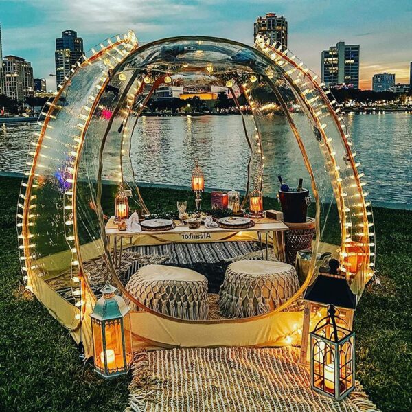 Tent Pop Up Gazebo, 8-10 Person Igloo Dome Garden Patio Canopy Shelter - Image 4