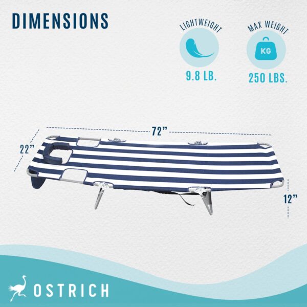 Ostrich Backpack Chaise Lounge, Facedown Beach Camping Chair with Storage Bag - Image 3