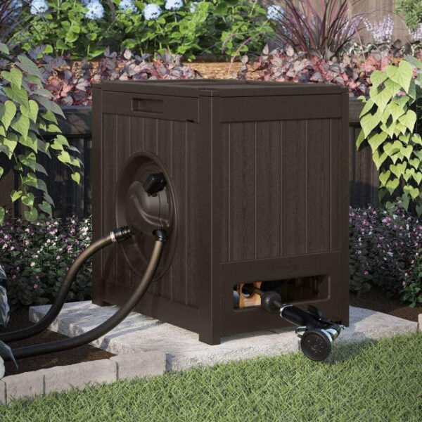 Auto Rewind Water Powered Yard Hose Reel, Java (2 Pack) - Image 4