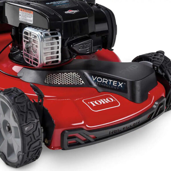 22 in. Recycler Briggs & Stratton High Wheel FWD Gas Walk Behind Self Propelled Lawn Mower with Super Bagger - Image 4