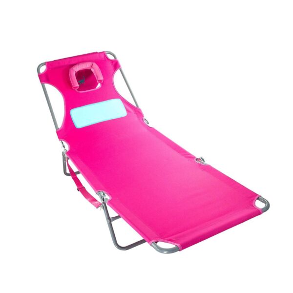 Ostrich Ladies Comfort Lounger, Portable Beach Camping Pool Tanning Chair, Pink - Image 7