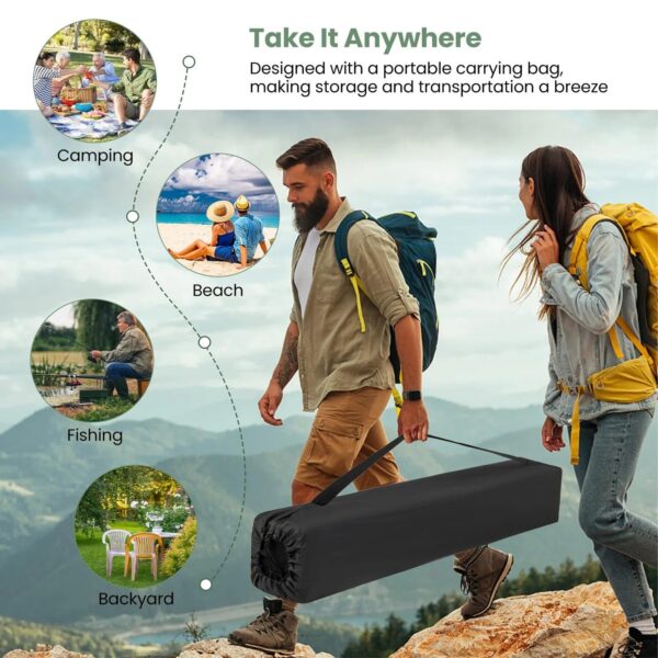 Pop-up Camping Tent for 4/5/6 Person, 6-Sided Family Tent w/Rainfly, Skylight, 3 Doors - Image 2