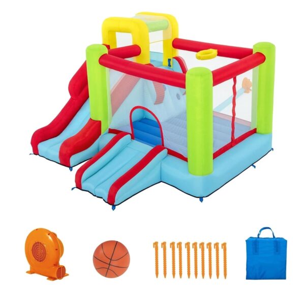 10' Inflatable Bounce House Park with Basketball and Slide. 126 - Image 3
