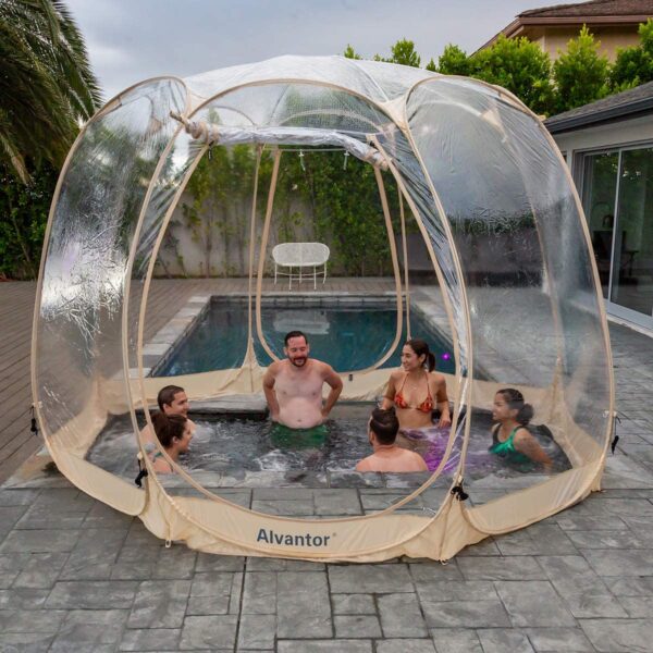 Tent Pop Up Gazebo, 8-10 Person Igloo Dome Garden Patio Canopy Shelter - Image 17