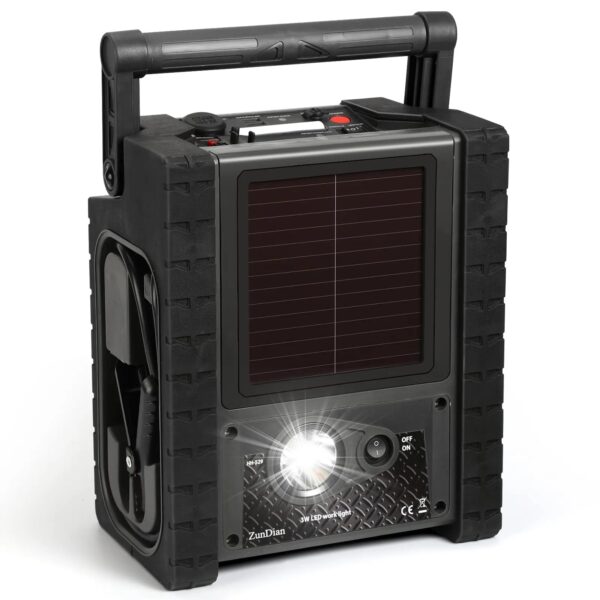 ZD-529 Solar Portable Power Station 2000 Amps Jump Starter, 260 PSI Air Compressor, 12V Car Battery Charger with 400W Inverter Dual AC/DC/USB Output, Emergency Backup Power with Flashlights - Image 8