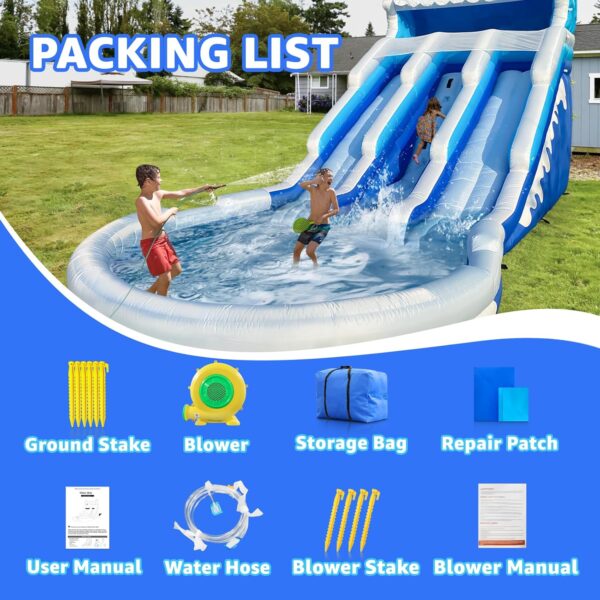 Large Inflatable Water Slide Swimming Pool Play Center, Commercial Grade Lightweight Premium Water Slide Bounce House 20.6x9.5x9.3Ft for Kids and Adults (with Blower) - Image 13