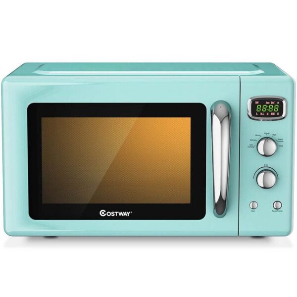 0.9Cu.ft Retro Countertop Microwave Oven, 900W with Defrost & Auto Cooking Function, Glass Turntable - Image 4