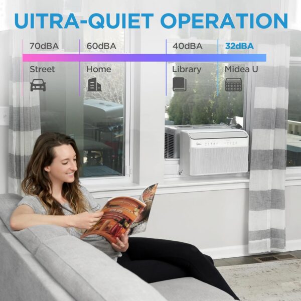 8,000 BTU U-Shaped Smart Inverter Air Conditioner – Cools up to 350 Sq. Ft., Ultra Quiet with Open Window Flexibility, Compatible with Alexa, 35% Energy Savings, Remote Control (Renewed) - Image 7