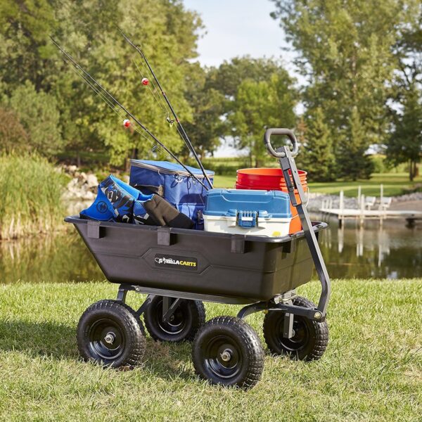 Poly Garden Dump Cart Camping Beach Wagon, 1200 Pound Capacity - Image 7