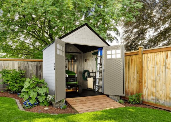 Extra Large Resin Outdoor Storage Shed With Floor (7 x 10 Ft.), Weather Resistant, Brown, Organization for Home/Lawn Mower/Backyard Equipment/Bike Storage/Pool Supplies - Image 32
