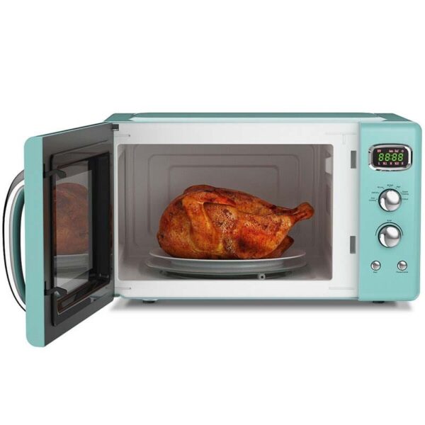 0.9Cu.ft Retro Countertop Microwave Oven, 900W with Defrost & Auto Cooking Function, Glass Turntable - Image 6