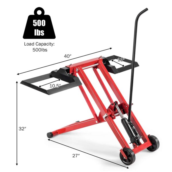 Lawn Mower Lift with Hydraulic Jack, 500-lb Capacity Easy Assembly Riding Mower Lift - Image 16