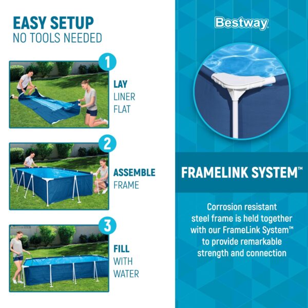 8.5'x67"x24" Rectangular Above Ground Outdoor Swimming Pool - Image 5