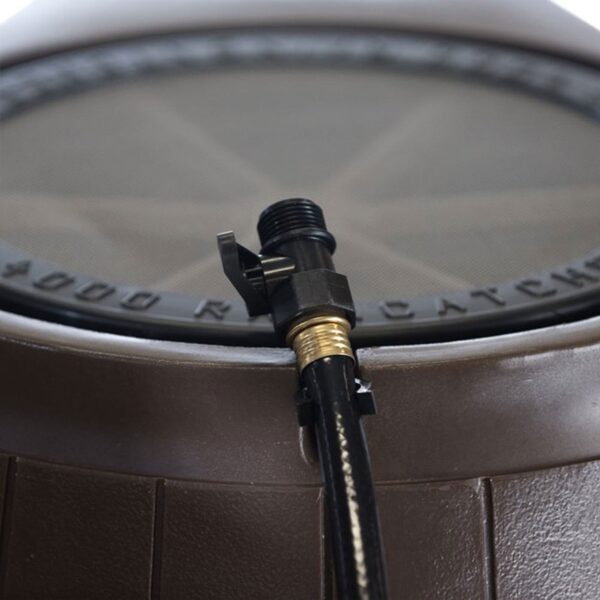 Outdoor RC4000 50 Gallon Outdoor Rain Water Catcher Barrel Container, Brown - Image 8