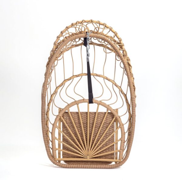 Indoor Outdoor Egg Hanging Chair with Stand, Patio Wicker Swing Egg Chair Indoor Swinging Chair Outdoor Hammock Egg Chair 350lbs Capacity for Patio Bedroom Balcony, Charcoal Grey (EG-001) - Image 18