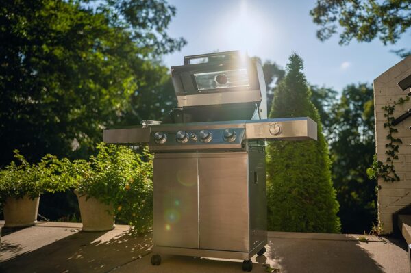 Larger 4-Burner Propane Gas Grills bbq Stainless Steel Heavy-Duty Cabinet Style with Knob Controls Side Burner Mesa 400m - Image 2