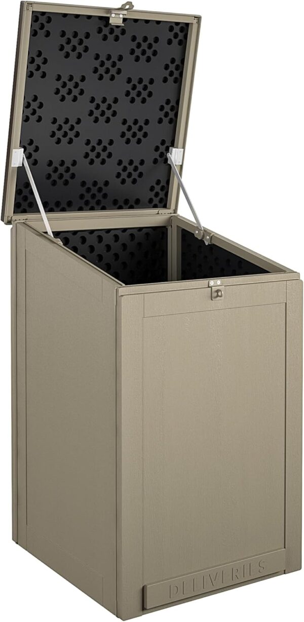 Large Outdoor Storage Box, Lockable Package Delivery and Storage Solution, 6.3 Cubic ft, Black/Charcoal - Image 2
