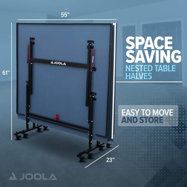 JOOLA Inside Professional MDF Indoor Ping Pong Table with Quick Clamp Table Tennis Net and Post Set - 10 Minute Easy Assembly - Tournament Quality - Foldable with Single Player Playback Mode - Image 130