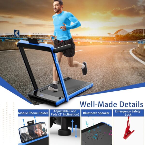2 in 1 Under Desk Treadmill, 2.25HP Superfit Folding Treadmills for Home Office w/Smart - Image 4