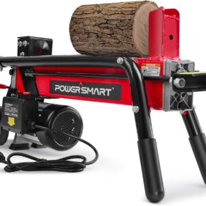 7-Ton - Efficient Wood Splitter with 3500 Motor Speed, 15 Amp, Horizontal Full Beam Design and Steel Wedge for Firewood & Kindling Cutting