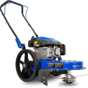 22" Walk-Behind String Trimmer – 170cc 4-Cycle Gas Engine, Heavy-Duty Push Weed Eater & Brush Cutter with 14" Flat-Free Wheels
