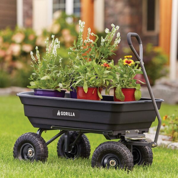 Poly Garden Dump Cart Camping Beach Wagon, 600 Pound Capacity - Image 7