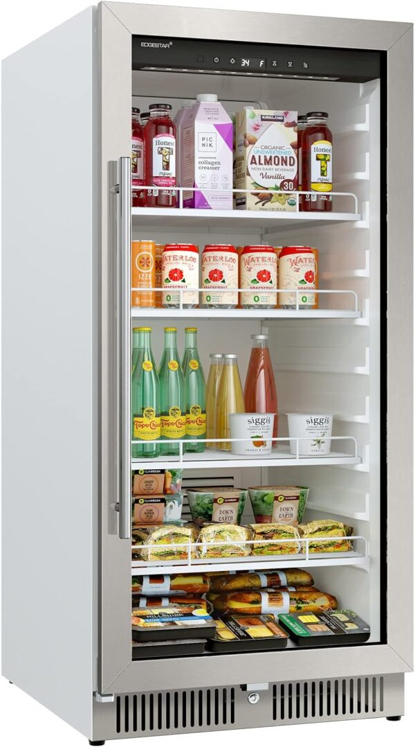 22" Wide 10.1 Cu. Ft. Commercial Beverage Merchandiser – Stainless Steel, Temp Alarm, Reversible Door - Image 4