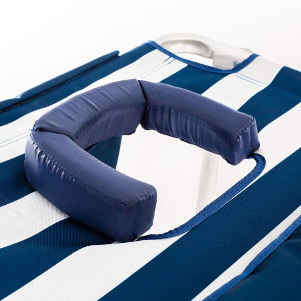 Ostrich Deluxe 3N1 Outdoor Lawn Beach Lounge Chair with Footrest, Blue Stripe - Image 11