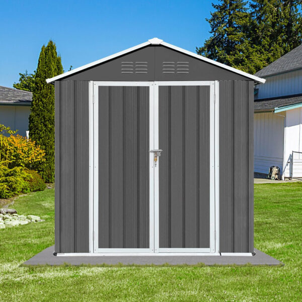 6' X 4' Outdoor Metal Storage Shed, Tools Storage Shed with Lockable Doors - Image 3