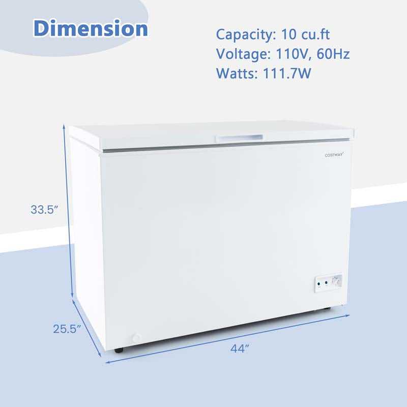 Eletriclife Compact Deep Freezer with 7-Level Adjustable Temperature and Removable Basket
