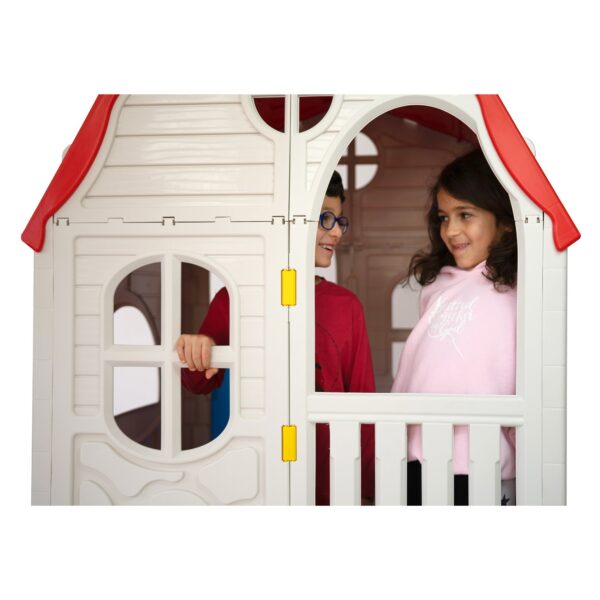 Quality Products Kid's Cottage Foldable Plastic Toddler Outdoor Playhouse - Image 9