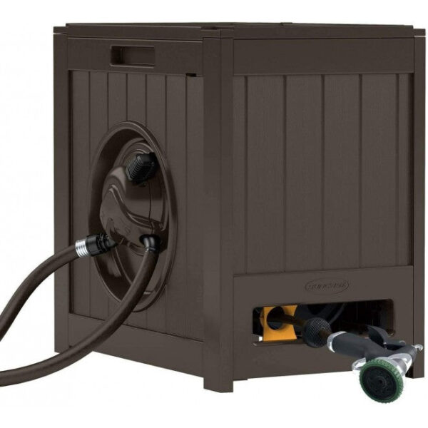 Auto Rewind Water Powered Yard Hose Reel, Java (2 Pack) - Image 3
