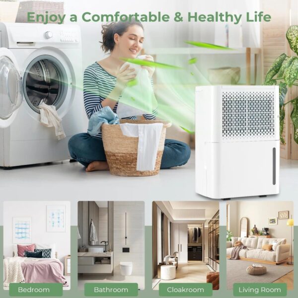Dehumidifier for Basement, 2000 Sq. Ft 32 Pint Quiet & Energy Efficient Dehumidifier w/Continuous/Drying/Auto Mode - Image 6