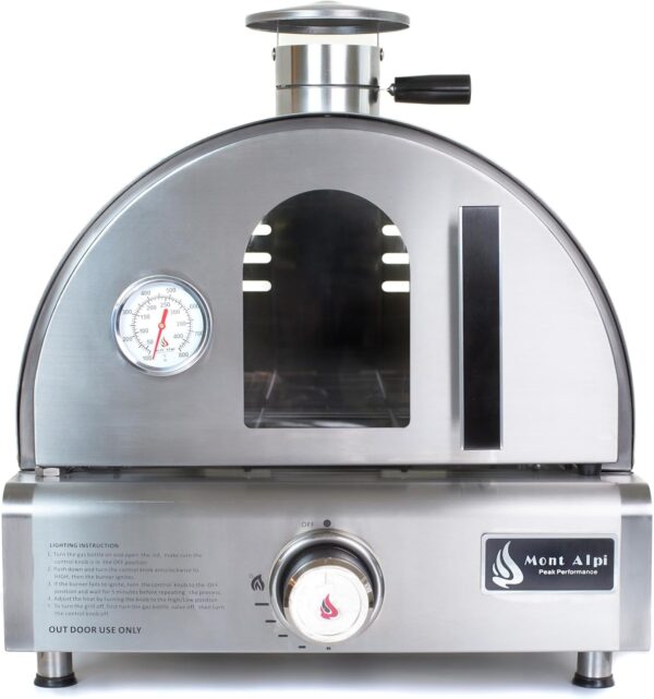 12000 BTU Multi-Fuel Countertop Table Top Stainless Steel Portable Outdoor Cooking Kitchen Backyard Propane Gas Pizza Making Baking Oven Roasting Grill - Pizza Stone Included - Image 3