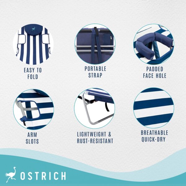 Ostrich Backpack Chaise Lounge, Facedown Beach Camping Chair with Storage Bag - Image 6