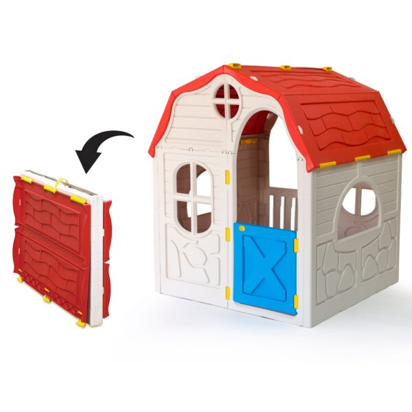 Quality Products Kid's Cottage Foldable Plastic Toddler Outdoor Playhouse - Image 8