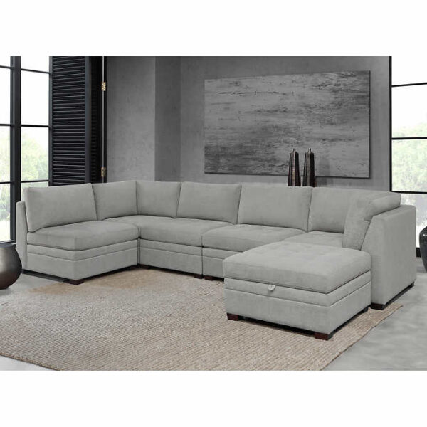 Thomasville Tisdale Fabric Sectional with Storage Ottoman - Image 11