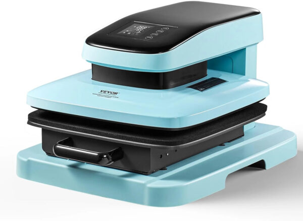 Heat Press 15x15 Inch 8 in 1 Combo with (Tumbler & Hat & Plate) Attachment, 360° Swing Away Tshirt Press Machine Sublimation for Printing T Shirt Mug Hat Plate Cap, Blue - Image 5