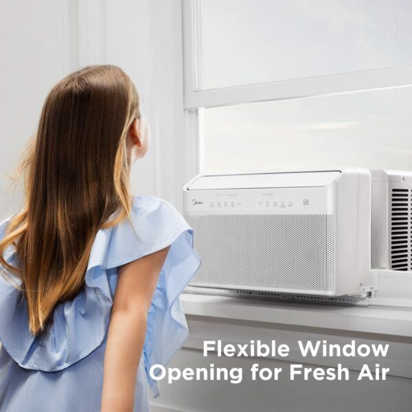 Midea U-Shaped Inverter Window Air Conditioner 12,000BTU with Open Window Flexibility, Robust Installation,Extreme Quiet, 35% Energy Saving, Smart Control, Alexa, Remote, Bracket Included (Renewed) - Image 3