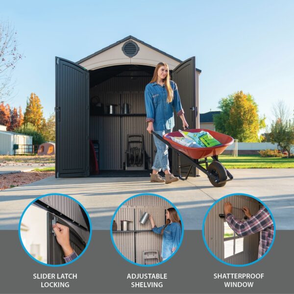 Lifetime 8 Ft. x 10 Ft. Outdoor Storage Shed - Image 7