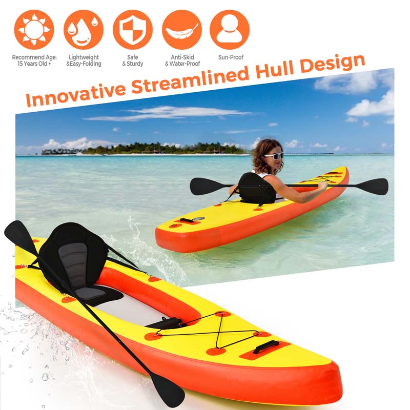 Eletriclife 11FT 1 Person Inflatable Kayak with Detachable Seat