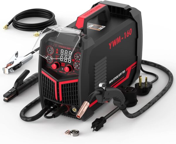 YESWELDER 135Amp MIG Welder,110V Flux Core Welder Flux Core MIG/Lift TIG/Stick 3-in-1 Large LED Digital Display Welding Machine IGBT Inverter Welder FLUX-135PRO - Image 4