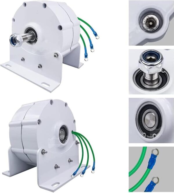 12000W Low RPM Permanent Magnet Generator 12V 24V 48V 120V 220V, Free Energy Gearless Permanent Magnet Generator Motor DIY for Wind Turbine Water Turbine,12V - Image 2