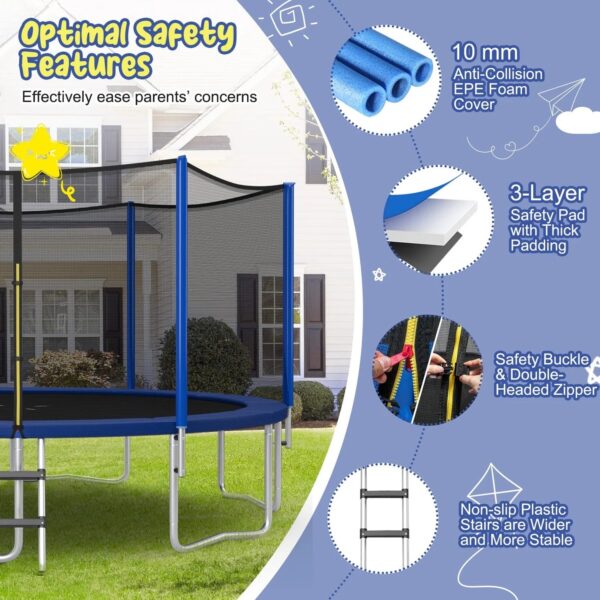 Outdoor Trampoline, 12FT/ 14FT/ 15FT/ 16FT ASTM Approved Trampoline - Image 3
