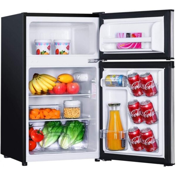 Mini Fridge with Freezer, 3.1 Cu.Ft Small Refrigerator, Compact Refrigerator with LED Light - Image 4
