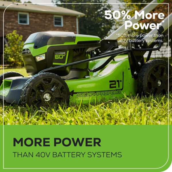 60V 21” Cordless (Self-Propelled) Lawn Mower . 2 x 4.0Ah Batteries and Dual Port Rapid Charger - Image 16