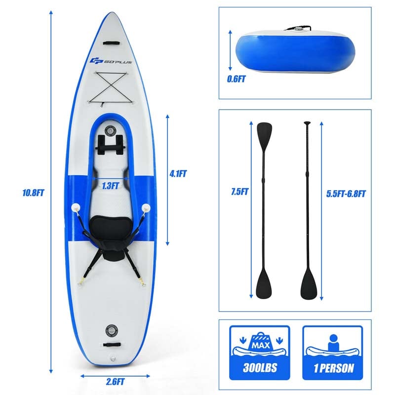 Eletriclife Inflatable Kayak Includes Aluminum Paddle with Hand Pump