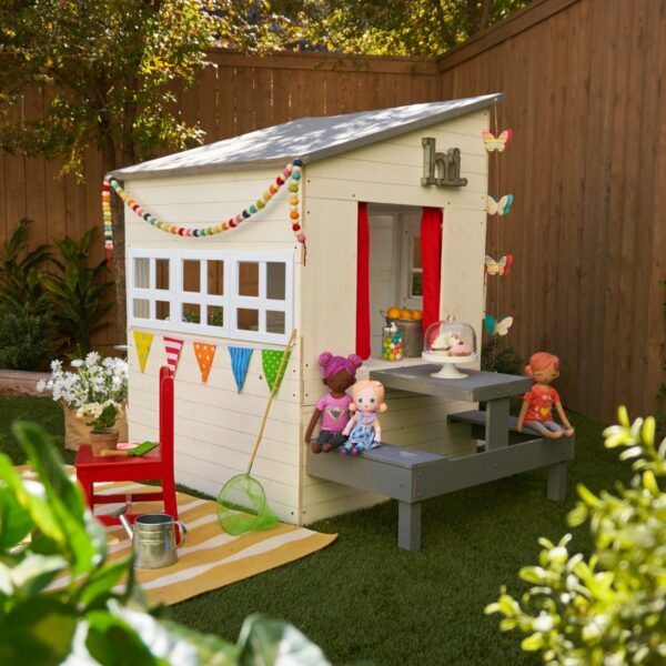 Modern Outdoor Playhouse - White - Image 9