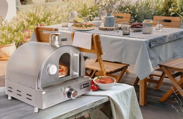 12000 BTU Multi-Fuel Countertop Table Top Stainless Steel Portable Outdoor Cooking Kitchen Backyard Propane Gas Pizza Making Baking Oven Roasting Grill - Pizza Stone Included - Image 8