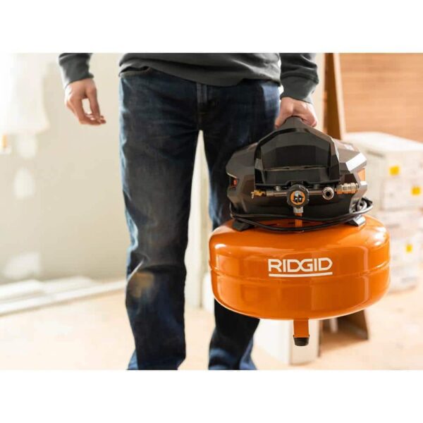 6 Gal. Portable Electric Pancake Air Compressor w/ 18GA Brad Nailer, 16GA Straight Finish Nailer, & 18GA Finish Stapler R69603FK - Image 16